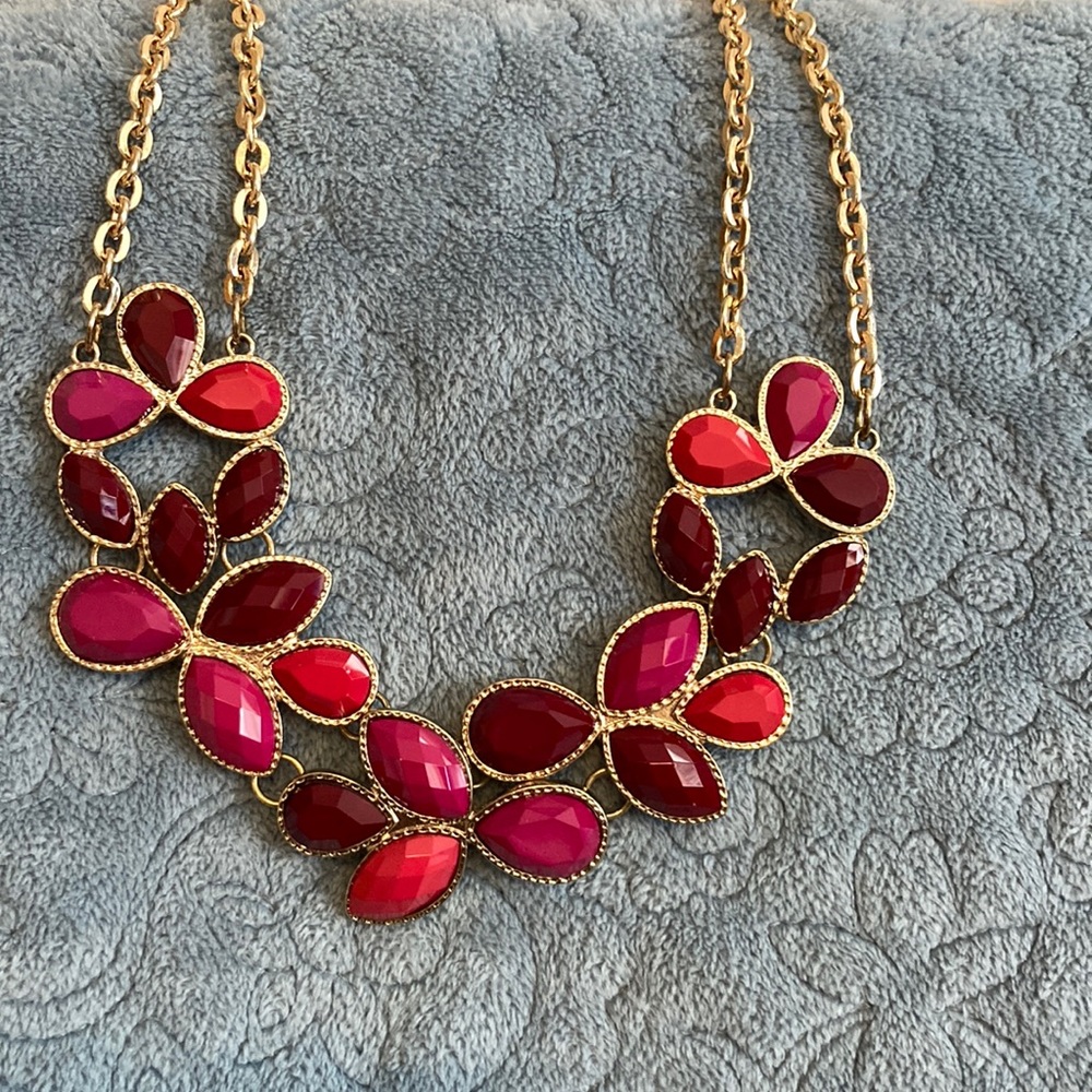 Pink/coral/fuschia Statement Necklace